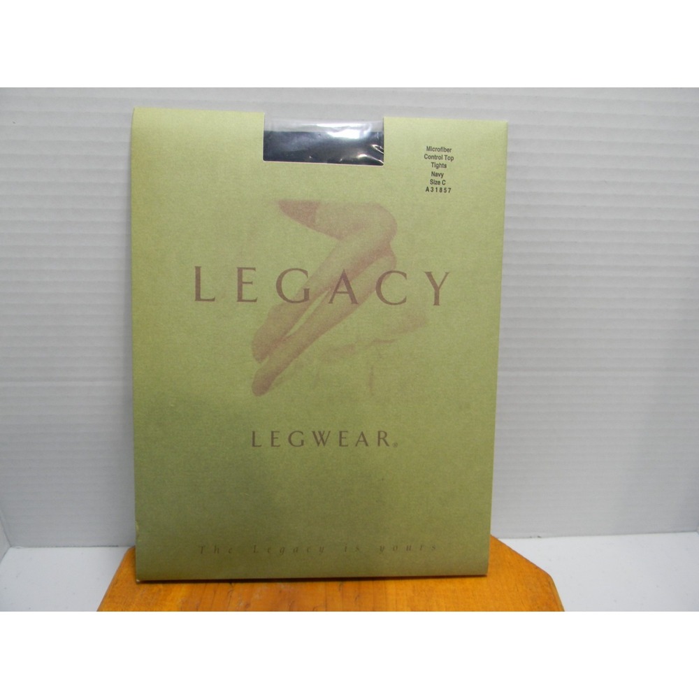 Legacy Legwear Tights QVC Microfiber Control Top Navy Size C New Made in USA